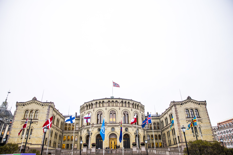 Nordiske flag udenfor Stortinget, Oslo