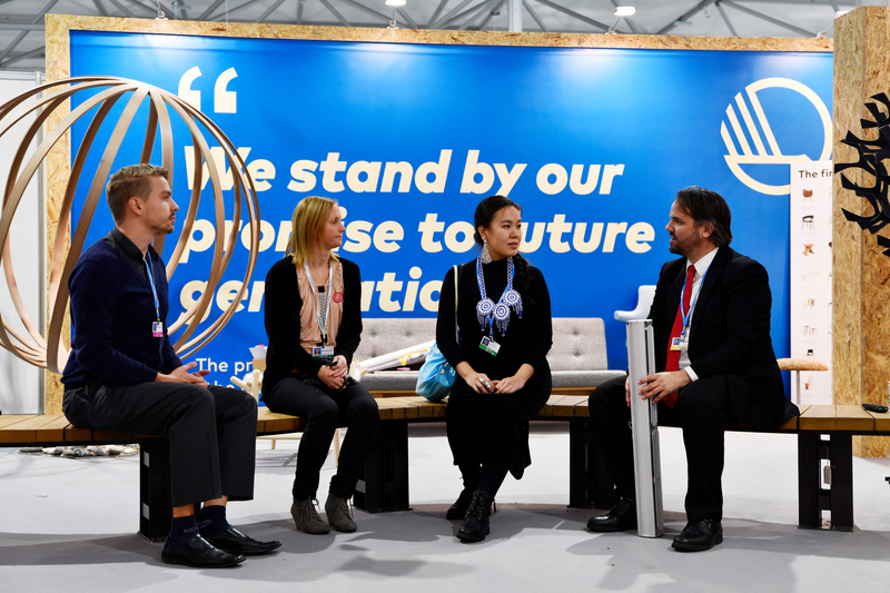 People discuss at the Nordic Climate COP24