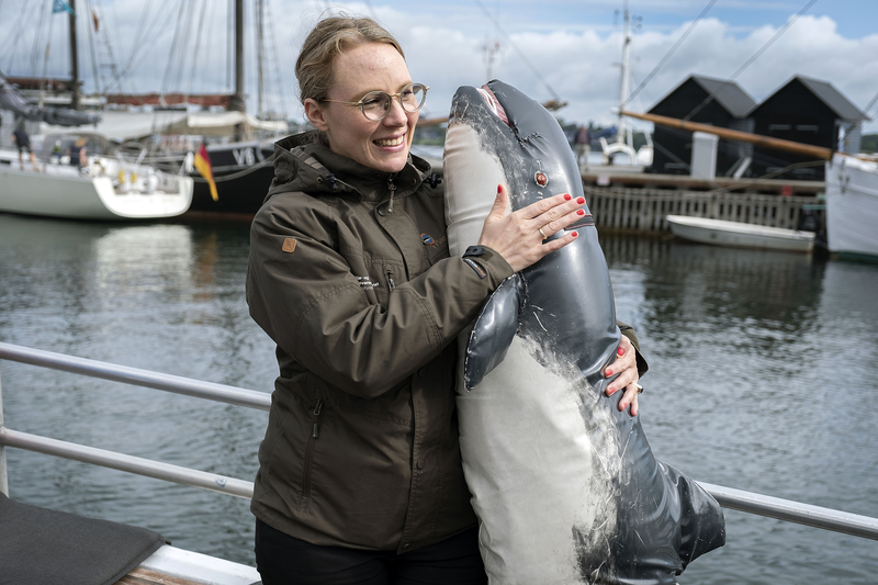 danska miljöministern Lea Wermelin åker båt 