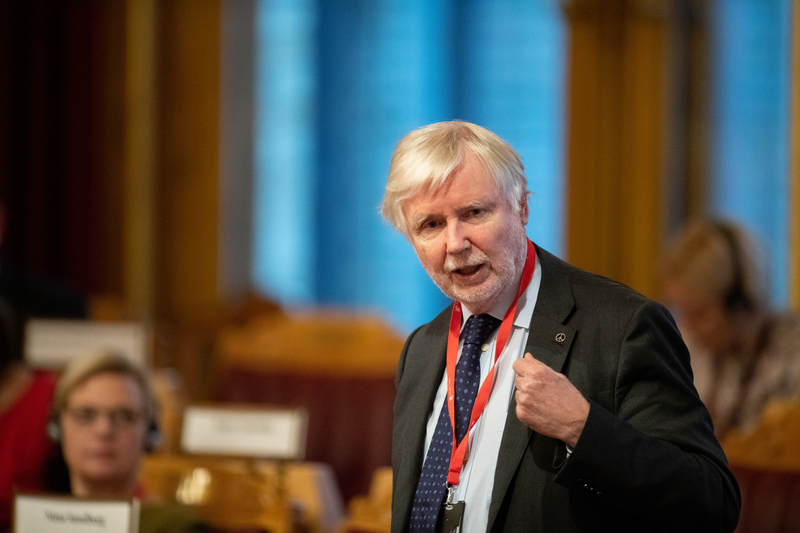 Erkki Tuomioja taler i Plenum Stortinget, Nordisk Råds Session 2018