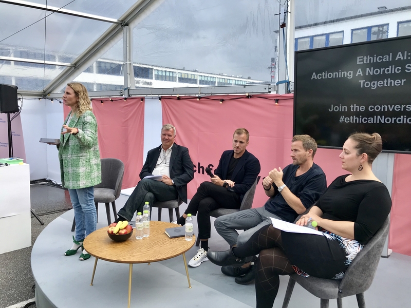 Panellists at workshop - Ethical AI: Actioning a Nordic Stronghold Together, Techfestival 2019