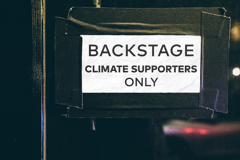Stage door for climate supporters