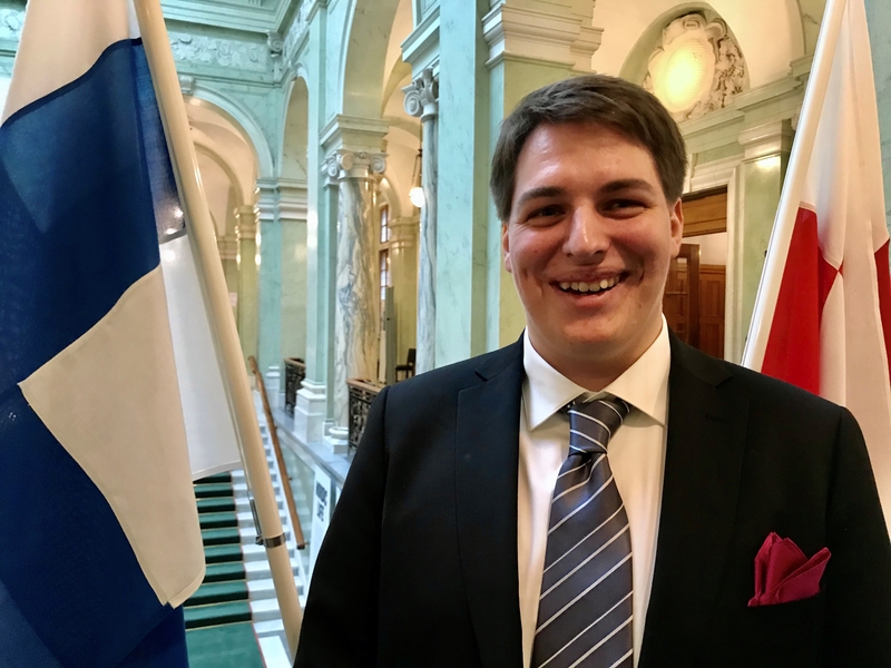 Nicholas Kujala, president för Ungdomens Nordiska råd 2019-2020.