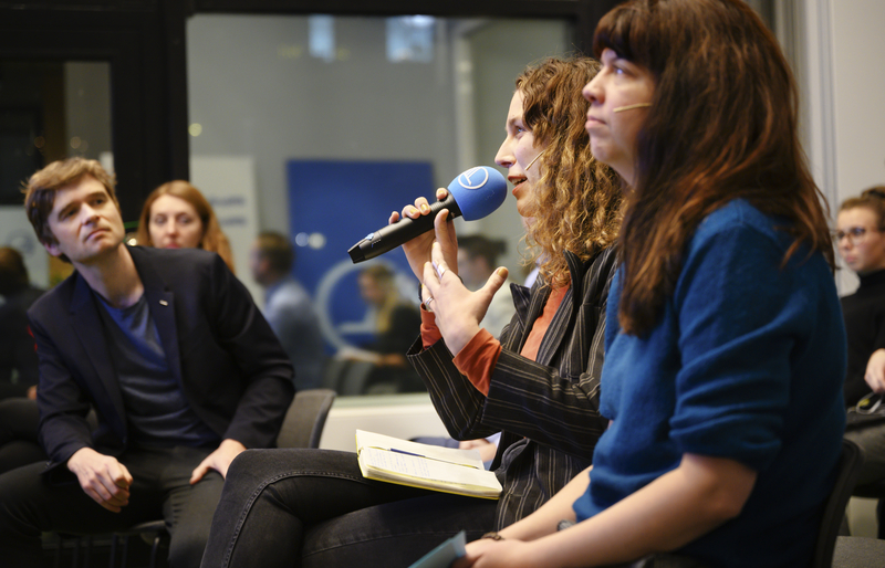 Woman speaking at a debate at Nordic Climate Action Weeks in Stockholm
