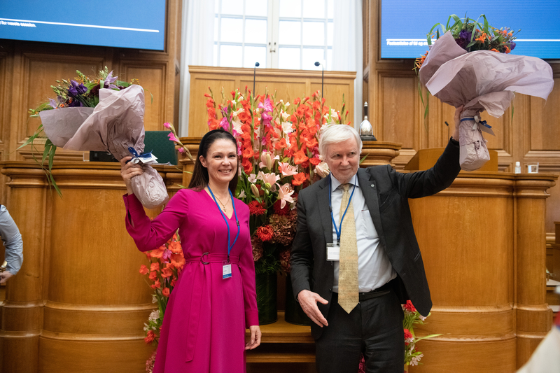Nordiska rådets president Erkki Tuomioja och vicepresident Lulu Ranne.
