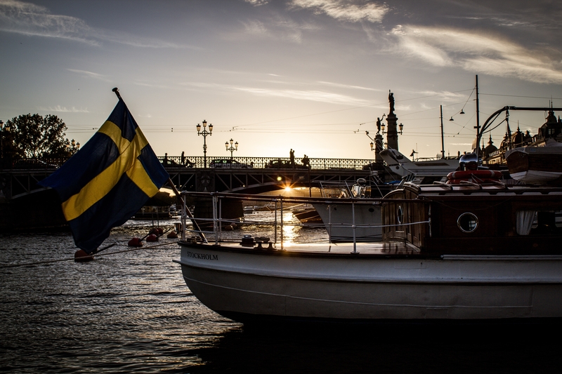 Svensk flag på båd
