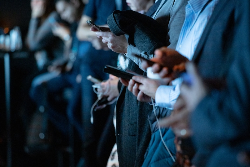 People using phones