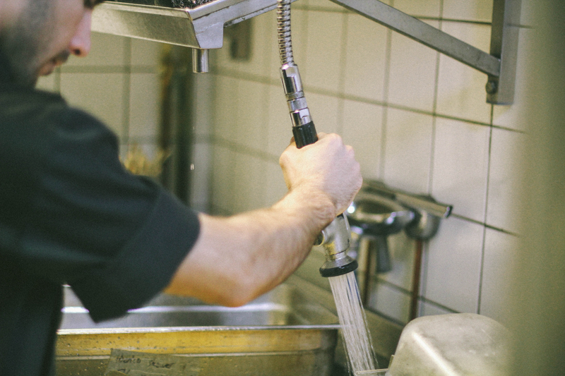 Working in kitchen