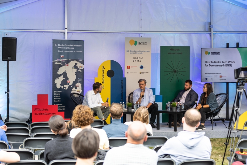 people on stage during a seminar at butent festival 