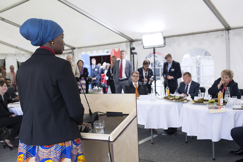 Fadumo Q Dayib at the launch of the Nordic prime ministers' initiative "Nordic Solutions to Global Challenges", May 2017