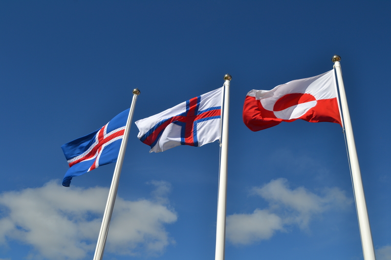 Islands, Færøernes og Grønlands flag