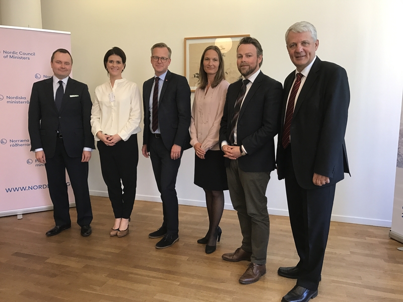 Nordiska näringsministrar på möte i Stockholm 15 maj 2018