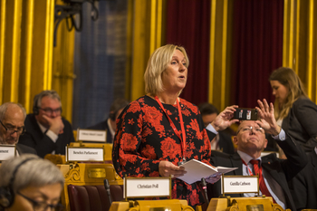 Gunilla Carlsson taler i Stortinget ved Nordisk Råds Session 2018