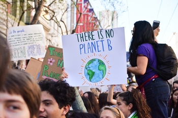 Young people demonstrating