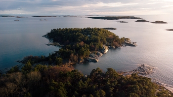 Island and sea with sunshine