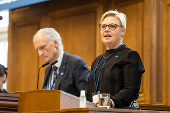 Annette Lind på Nordiska rådets session 2021.