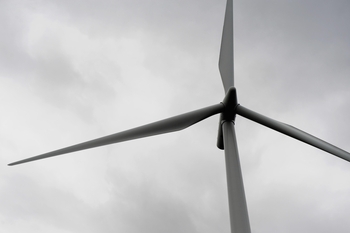 Windmill, cloudy sky
